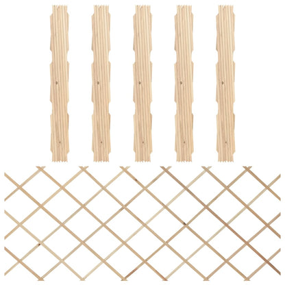 Trellis Fences 5 Pcs Solid Firwood