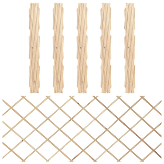 Trellis Fences 5 Pcs Solid Firwood