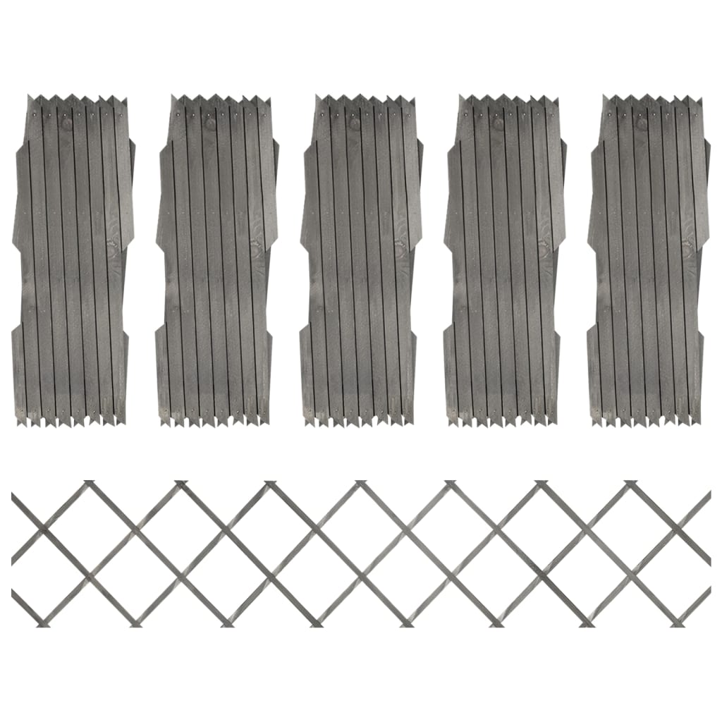 Trellis Fences 5 Pcs Solid Firwood