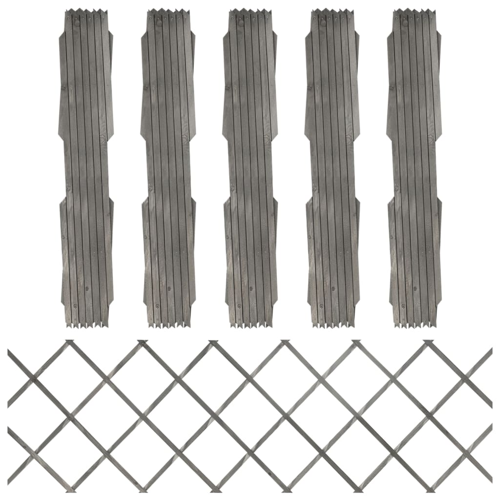 Trellis Fences 5 Pcs Solid Firwood