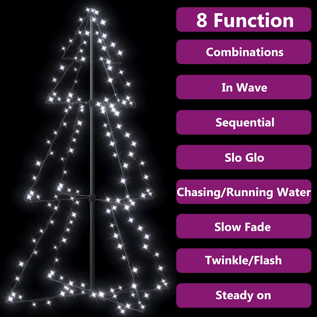 Christmas Cone Tree 160 Leds Indoor And Outdoor 78X120 Cm