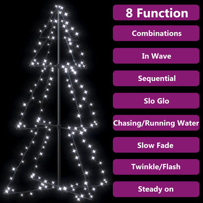 Christmas Cone Tree 160 Leds Indoor And Outdoor 78X120 Cm