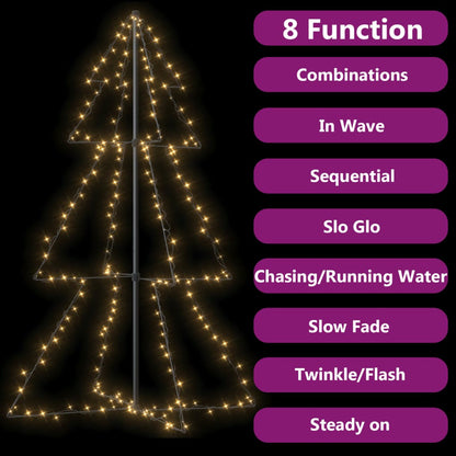 Christmas Cone Tree 200 Leds Indoor And Outdoor 98X150 Cm