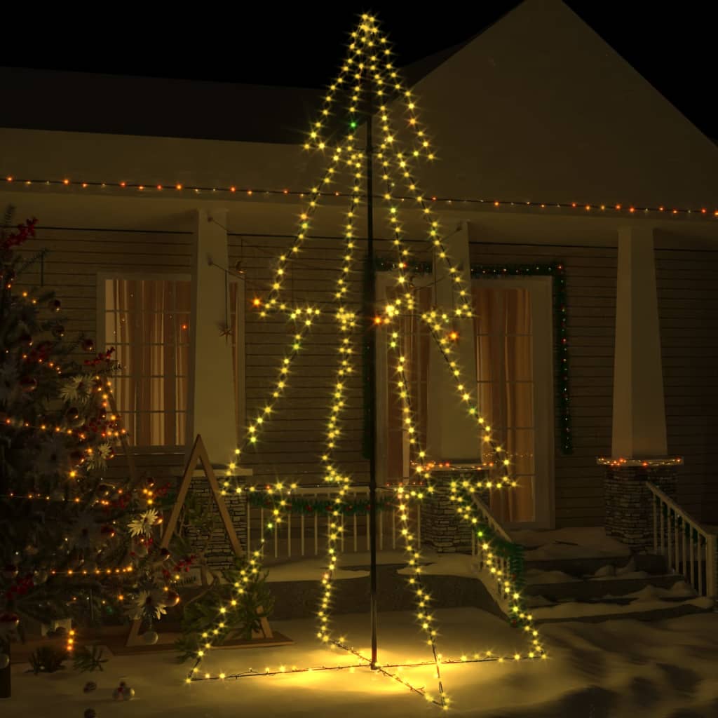 Christmas Cone Tree 160 Leds Indoor And Outdoor 78X120 Cm