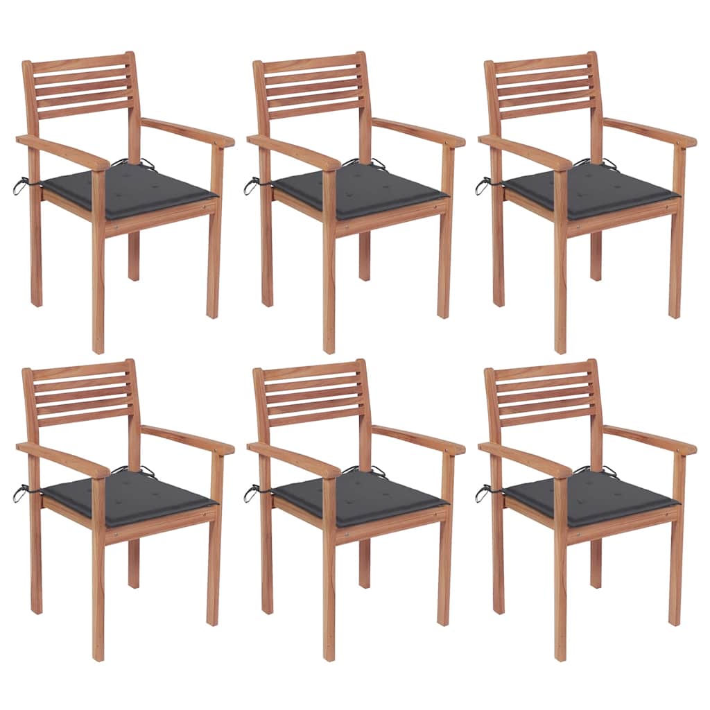Garden Chairs 4 Pcs With Cushions Solid Teak Wood