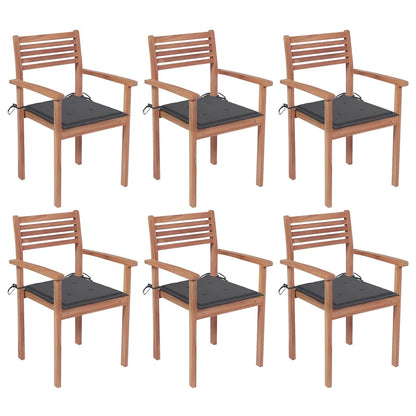 Garden Chairs 4 Pcs With Cushions Solid Teak Wood
