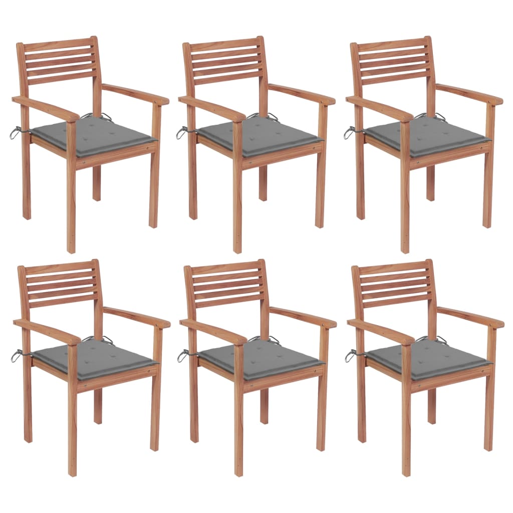 Garden Chairs 4 Pcs With Cushions Solid Teak Wood