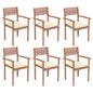 Garden Chairs 4 Pcs With Cushions Solid Teak Wood