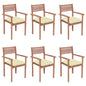 Stackable Garden Chairs With Cushions 8 Pcs Solid Teak Wood