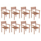 Stackable Garden Chairs 8 Pcs Solid Teak Wood