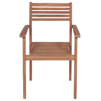 Stackable Garden Chairs 8 Pcs Solid Teak Wood