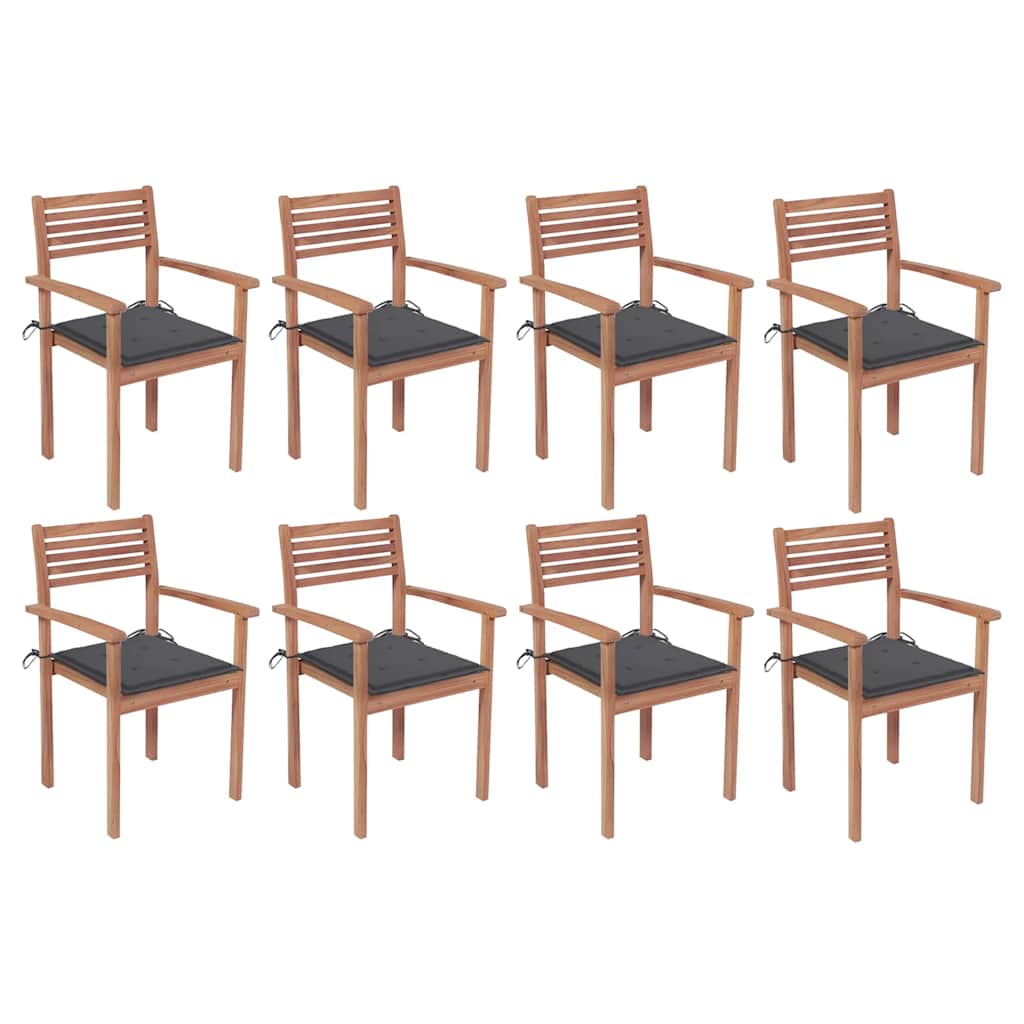 Garden Chairs 4 Pcs With Cushions Solid Teak Wood