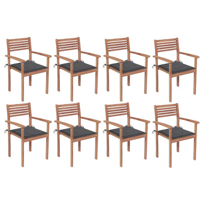 Garden Chairs 4 Pcs With Cushions Solid Teak Wood