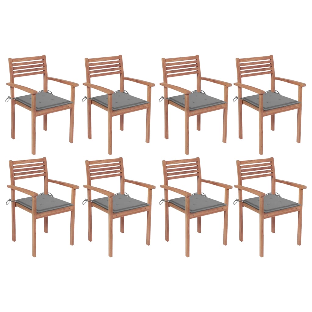 Garden Chairs 4 Pcs With Cushions Solid Teak Wood