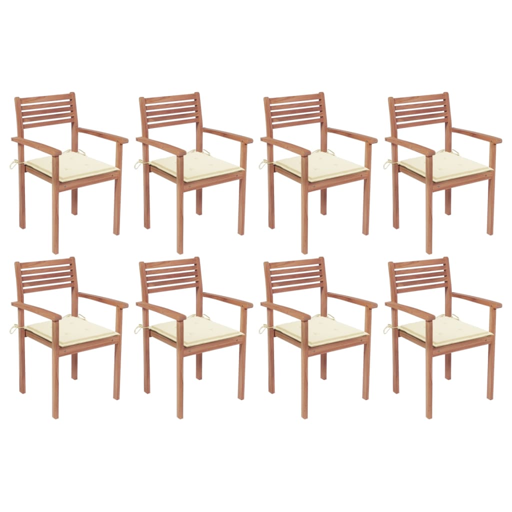 Garden Chairs 4 Pcs With Cushions Solid Teak Wood