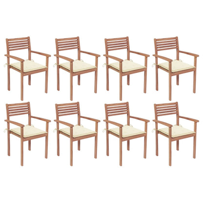 Garden Chairs 4 Pcs With Cushions Solid Teak Wood