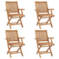 Folding Garden Chairs 4 Pcs Solid Teak Wood