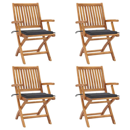 Garden Chairs 2 Pcs With Cushions Solid Teak Wood