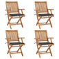 Garden Chairs 2 Pcs With Cushions Solid Teak Wood