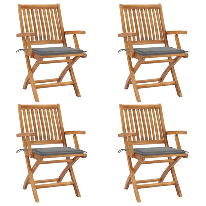 Garden Chairs 2 Pcs With Cushions Solid Teak Wood