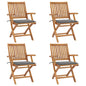 Garden Chairs 2 Pcs With Cushions Solid Teak Wood