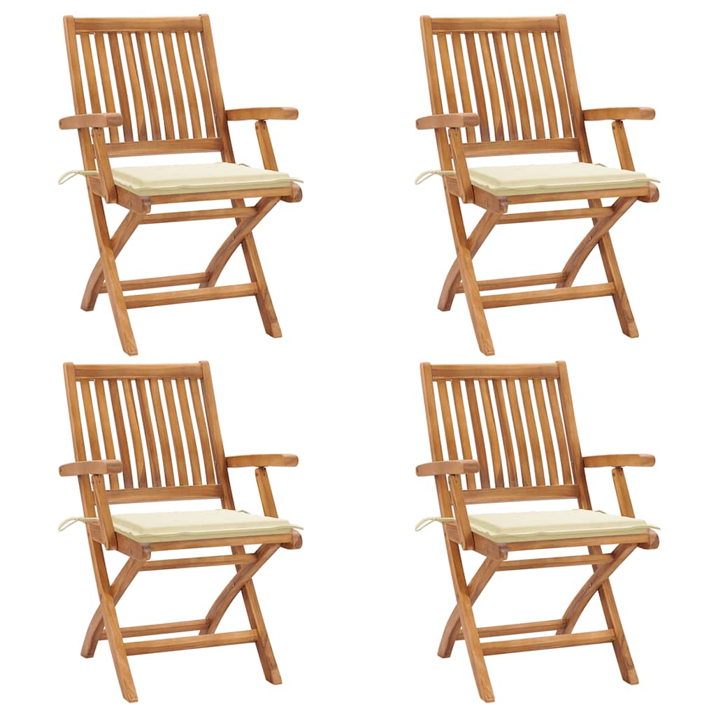 Garden Chairs 2 Pcs With Cushions Solid Teak Wood