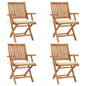 Garden Chairs 2 Pcs With Cushions Solid Teak Wood