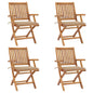 Garden Chairs 2 Pcs With Cushions Solid Teak Wood