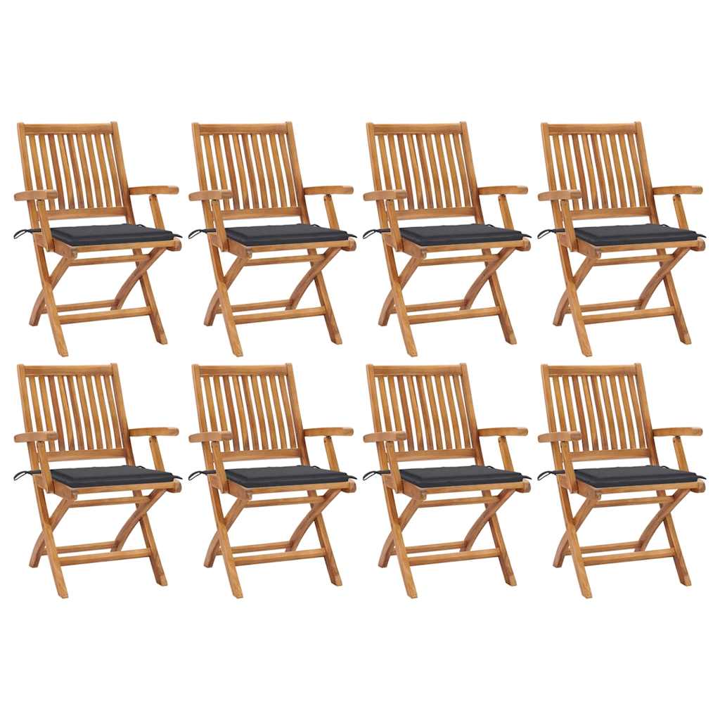 Garden Chairs 2 Pcs With Cushions Solid Teak Wood
