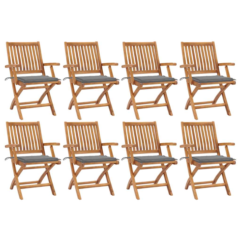 Garden Chairs 2 Pcs With Cushions Solid Teak Wood