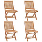 Folding Garden Chairs 4 Pcs Solid Teak Wood