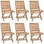 Folding Garden Chairs 4 Pcs Solid Teak Wood