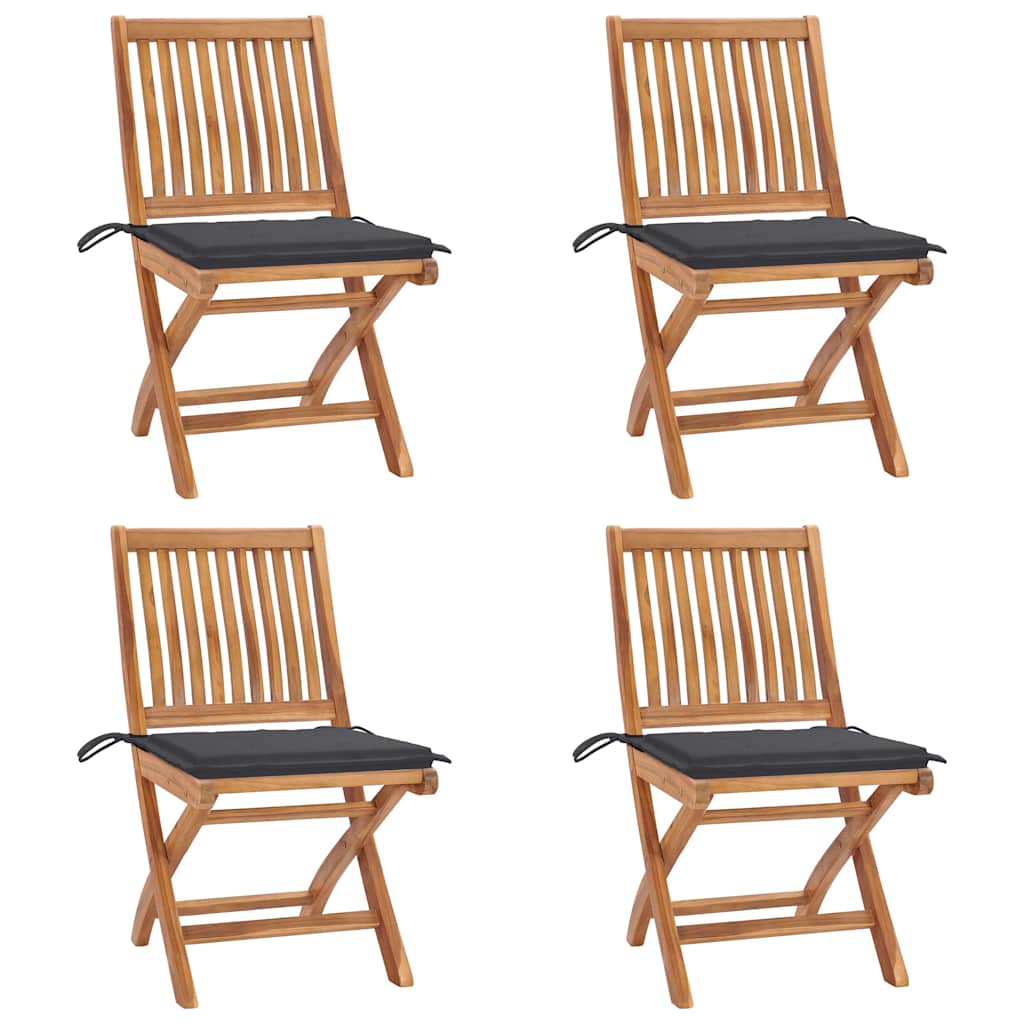 Garden Chairs 2 Pcs With Cushions Solid Teak Wood