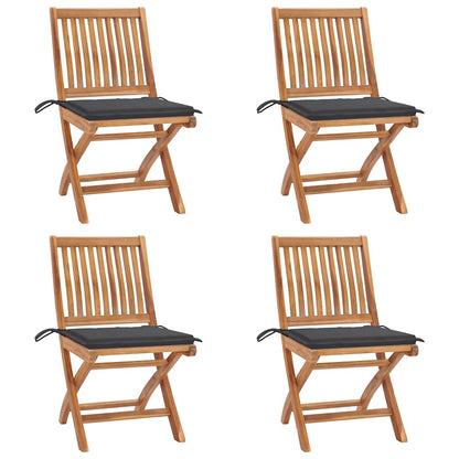 Garden Chairs 2 Pcs With Cushions Solid Teak Wood