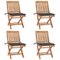 Garden Chairs 2 Pcs With Cushions Solid Teak Wood