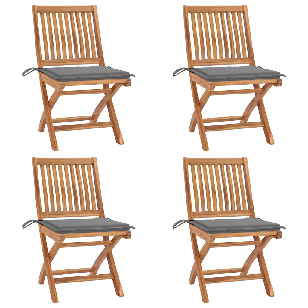 Garden Chairs 2 Pcs With Cushions Solid Teak Wood