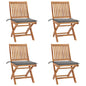 Garden Chairs 2 Pcs With Cushions Solid Teak Wood