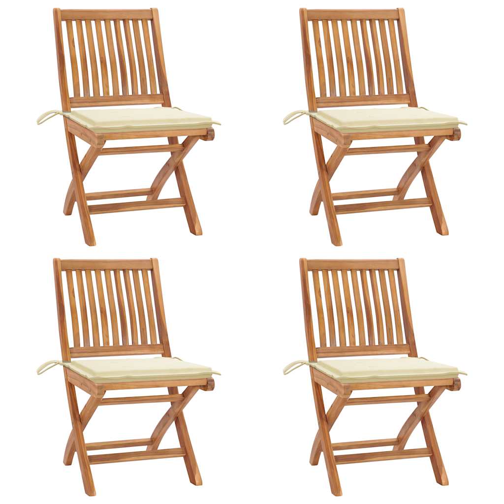 Garden Chairs 2 Pcs With Cushions Solid Teak Wood