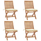 Garden Chairs 2 Pcs With Cushions Solid Teak Wood