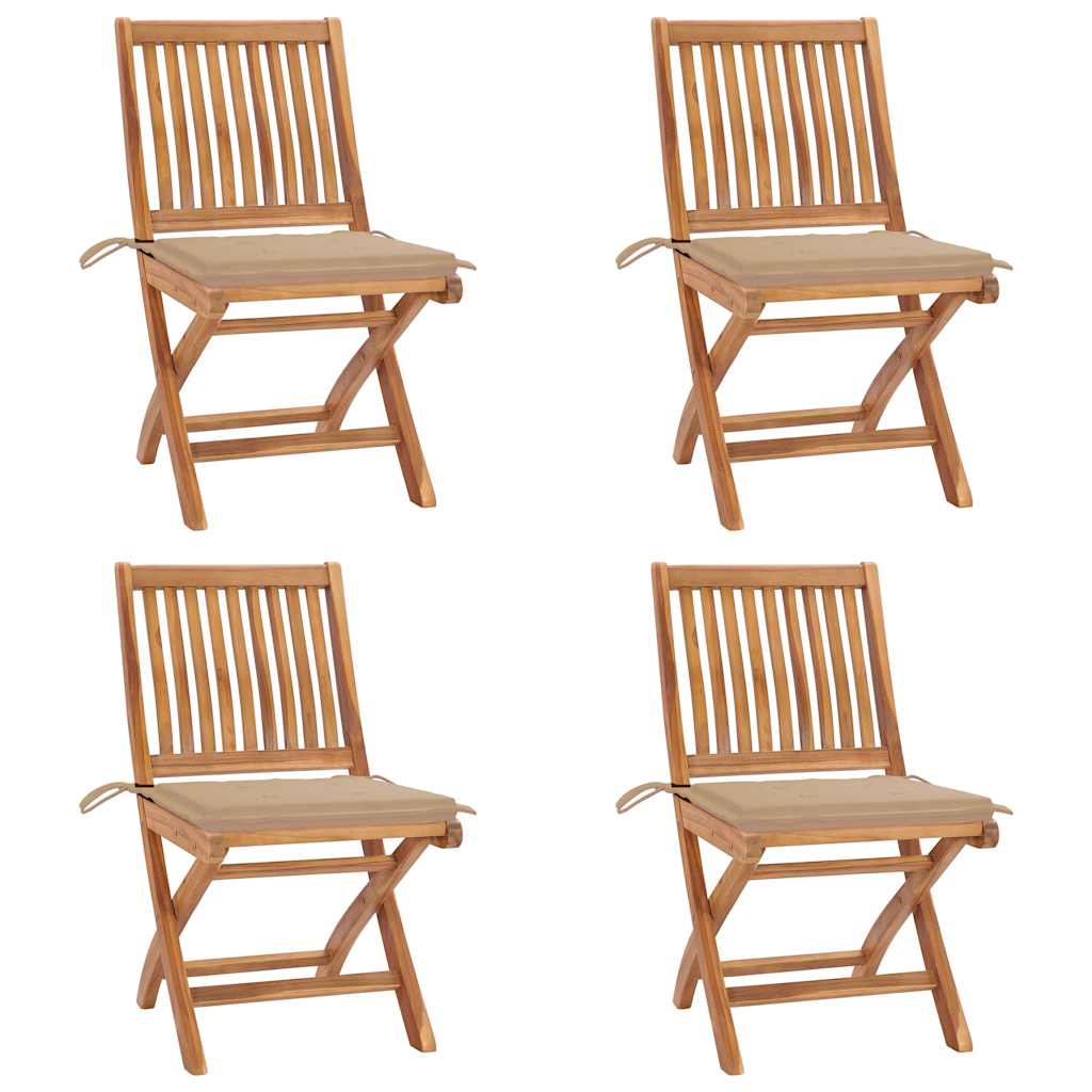 Garden Chairs 2 Pcs With Cushions Solid Teak Wood