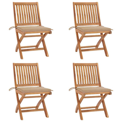 Garden Chairs 2 Pcs With Cushions Solid Teak Wood