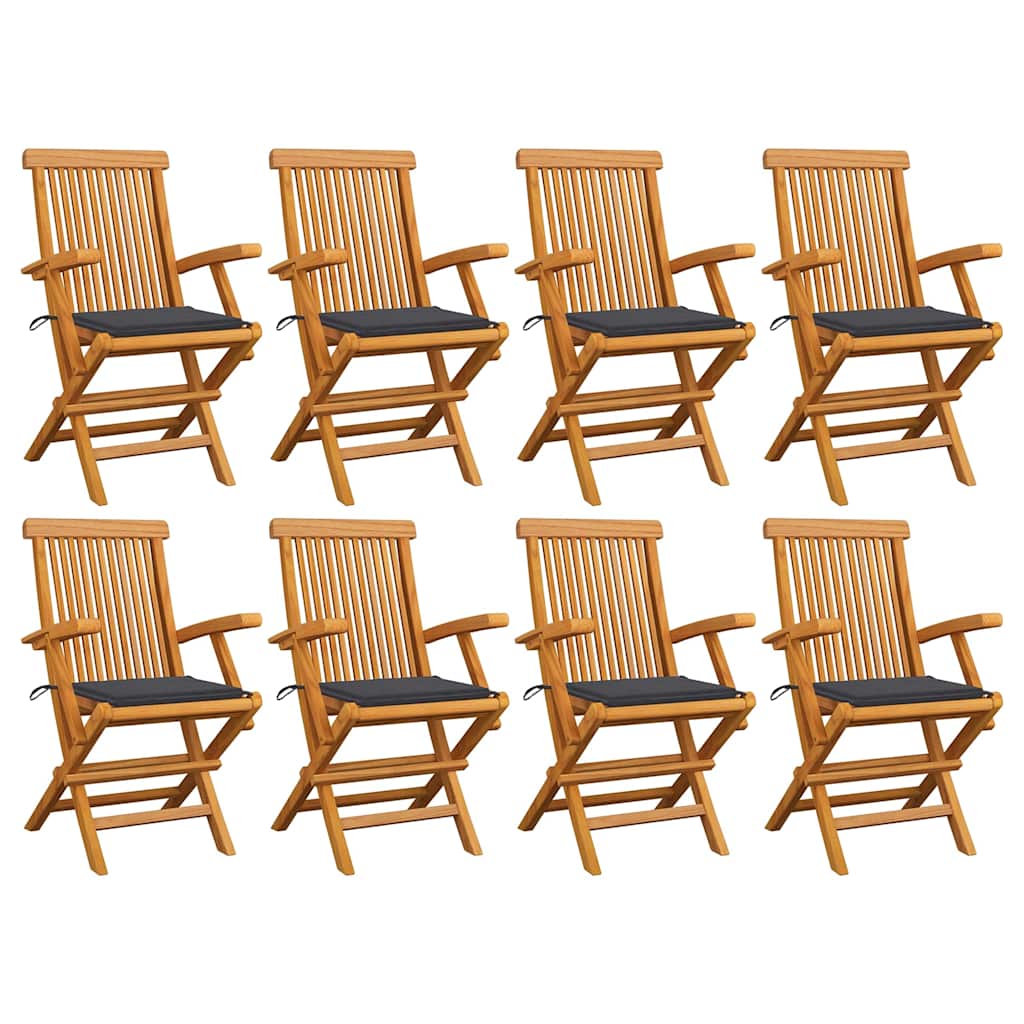 Garden Chairs With Cushions 3 Pcs Solid Teak Wood
