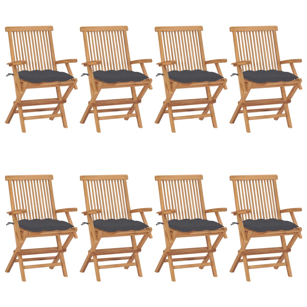 Garden Chairs With Cushions 2 Pcs Solid Teak Wood