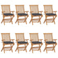 Garden Chairs With Cushions 2 Pcs Solid Teak Wood