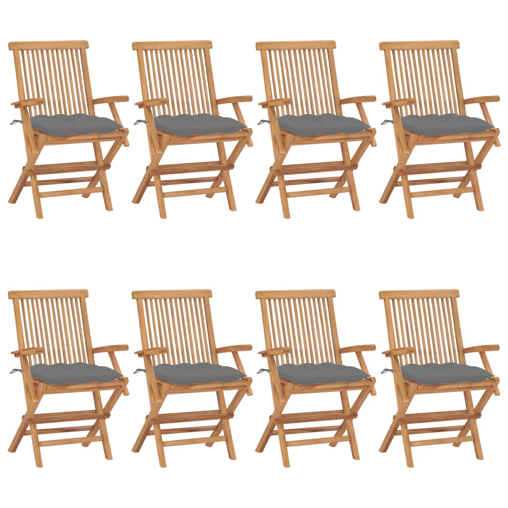 Garden Chairs With Cushions 2 Pcs Solid Teak Wood