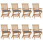 Garden Chairs With Cushions 2 Pcs Solid Teak Wood