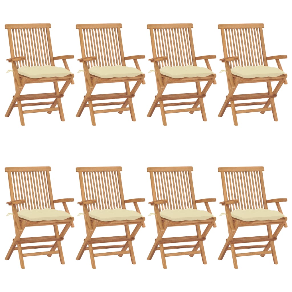 Garden Chairs With Cushions 2 Pcs Solid Teak Wood