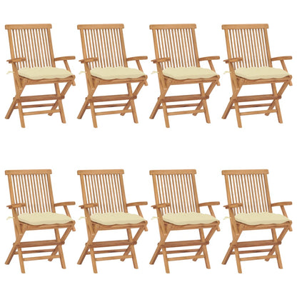 Garden Chairs With Cushions 2 Pcs Solid Teak Wood