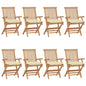 Garden Chairs With Cushions 2 Pcs Solid Teak Wood
