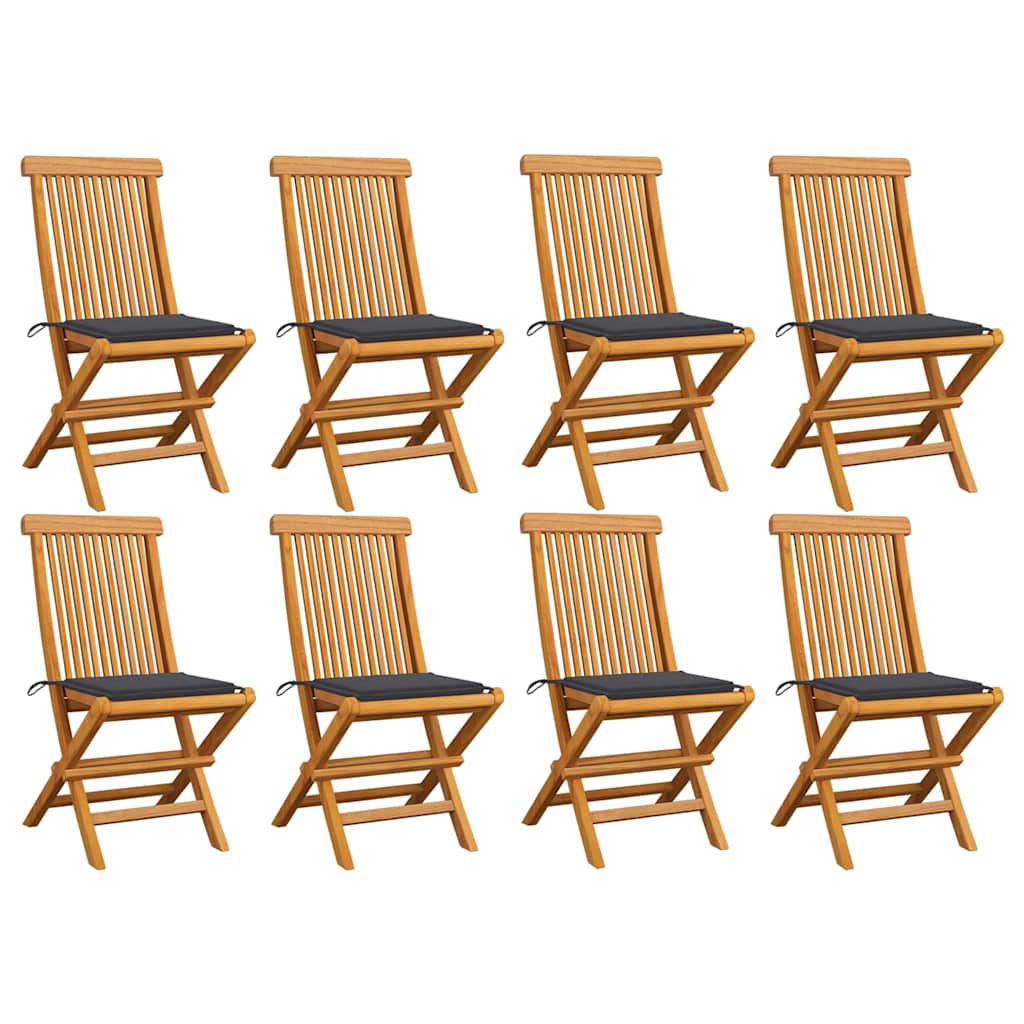 Garden Chairs With Cushions 2 Pcs Solid Teak Wood